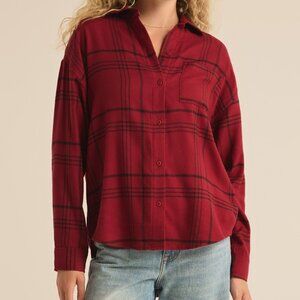 River Plaid Button Up NWT